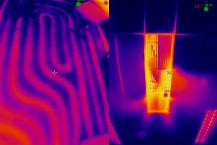 左图：地暖管线检测，右图：空调出风口检测